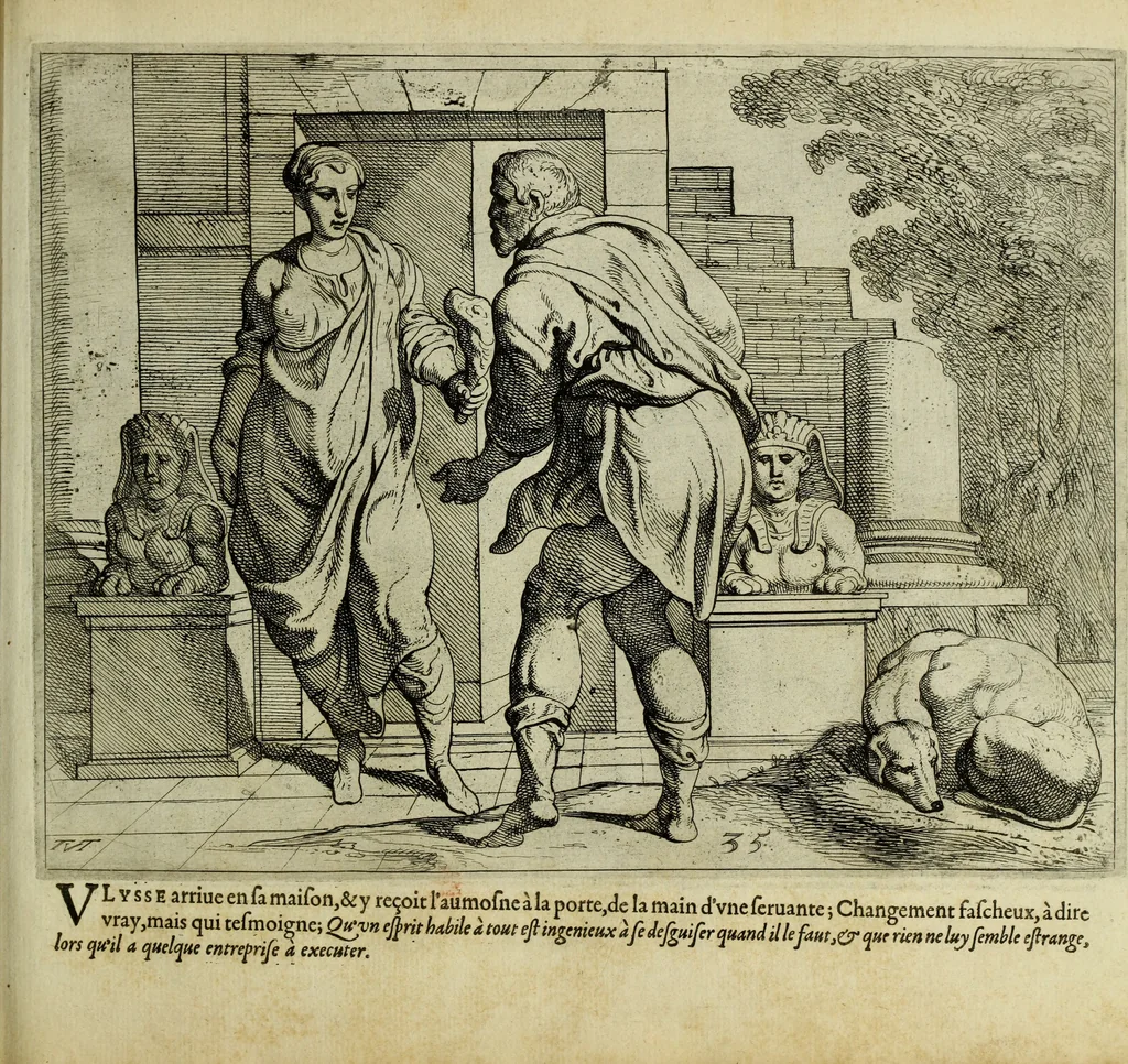 An illustration from Les travavx d'Vlysse, 1633, leaf 80