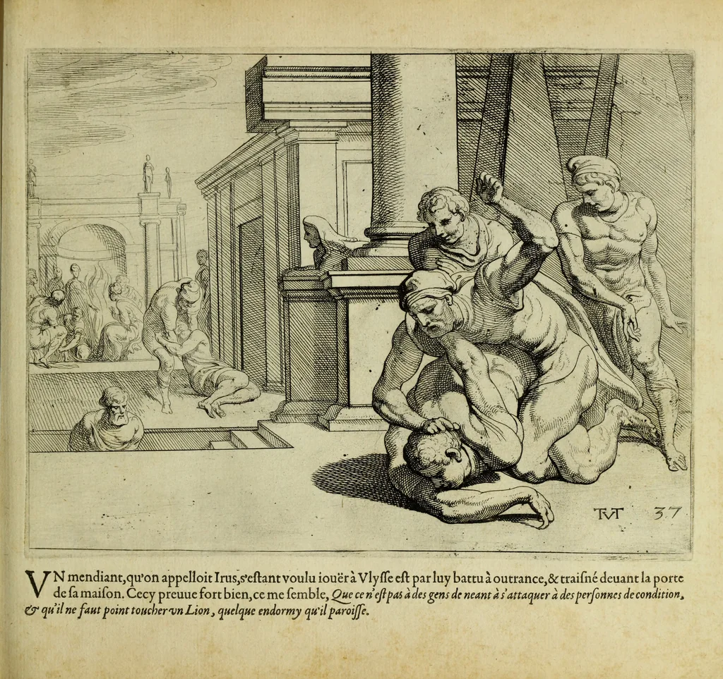 An illustration from Les travavx d'Vlysse, 1633, leaf 84