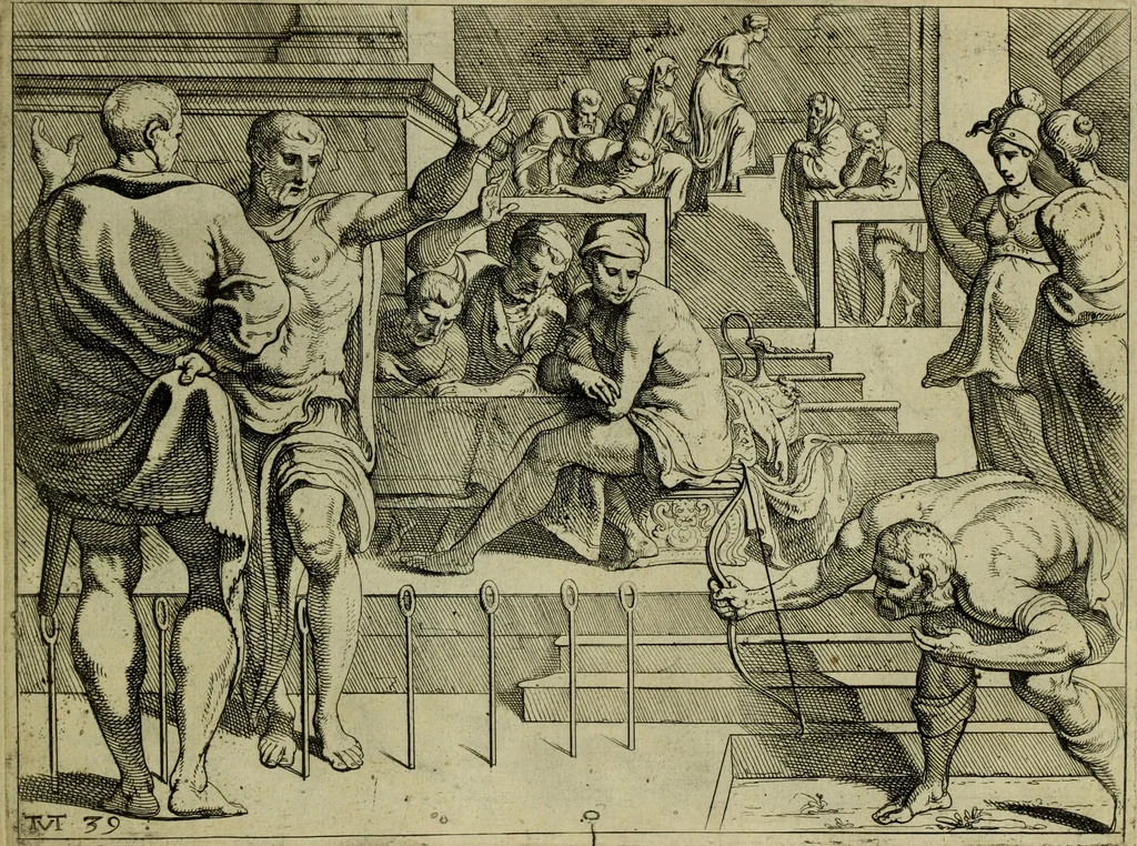 An illustration from Les travavx d'Vlysse, 1633, leaf 88