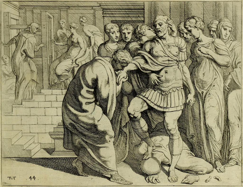 An illustration from Les travavx d'Vlysse, 1633, leaf 98