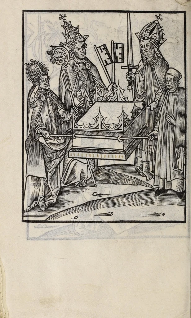 An illustration from Les triu[m]phes de fra[n]ce, 1508, leaf 138