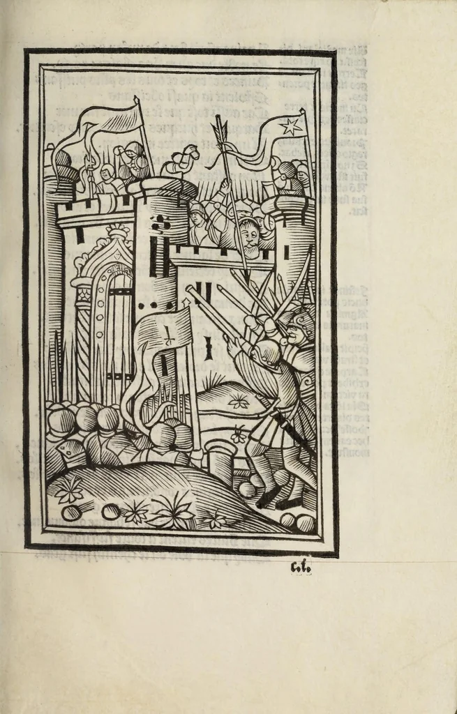 An illustration from Les triu[m]phes de fra[n]ce, 1508, leaf 39