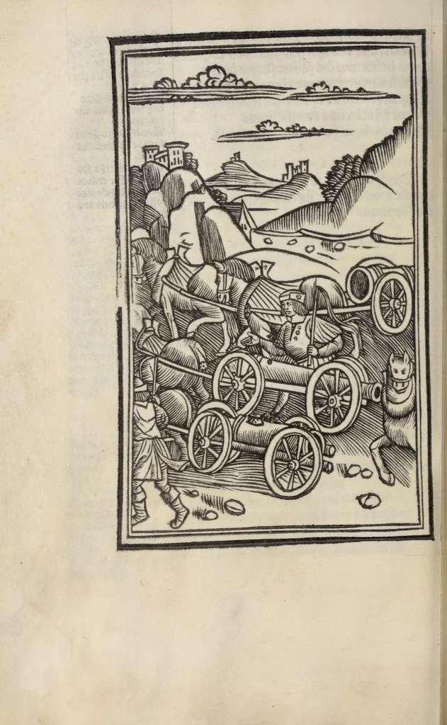 An illustration from Les triu[m]phes de fra[n]ce, 1508, leaf 48