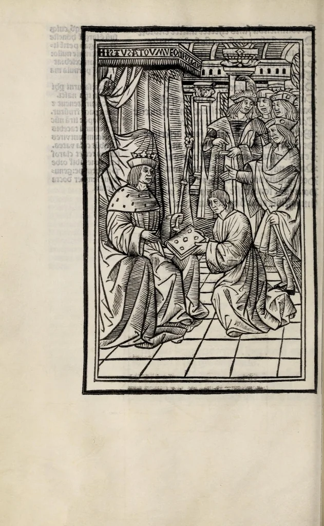 An illustration from Les triu[m]phes de fra[n]ce, 1508, leaf 62