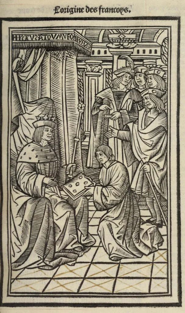 An illustration from Les triu[m]phes de fra[n]ce, 1508, leaf 81