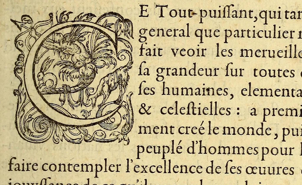 An illustration from Les trois mondes, 1582, leaf 67