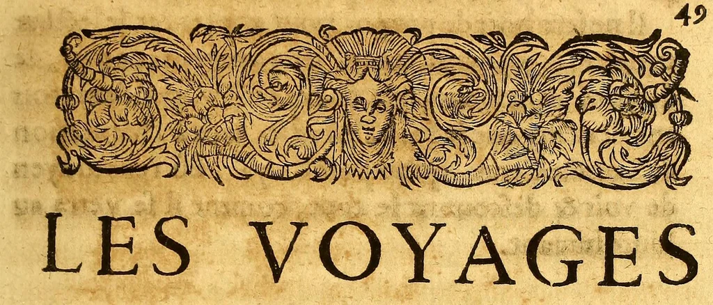 An illustration from Les voyages de la Nouuelle France occidentale, dite Canada: faits par le sr de Champlain Xainctongeois, Capitaine pour le roy en la marine du Ponant, & toutes les descouuertes qu'il a faites en ce païs depuis l'an 1603. iusques en l'an 1629. ... auec vn traicté des qualitez & conditions requises à vn bon & parfait nauigateur pour cognoistre la diuersité des estimes qui se font en la nauigation ... ensemble vne carte generale de la description dudit pays faite en son meridien, selon la declinaison de la guide-aymant; & vn catechisme ou instruction traduite du françois au langage des peuples sauuages de quelque contrée: auec ce qui s'est passé en ladite Nouuelle France en l'année 1631, 1640, leaf 71