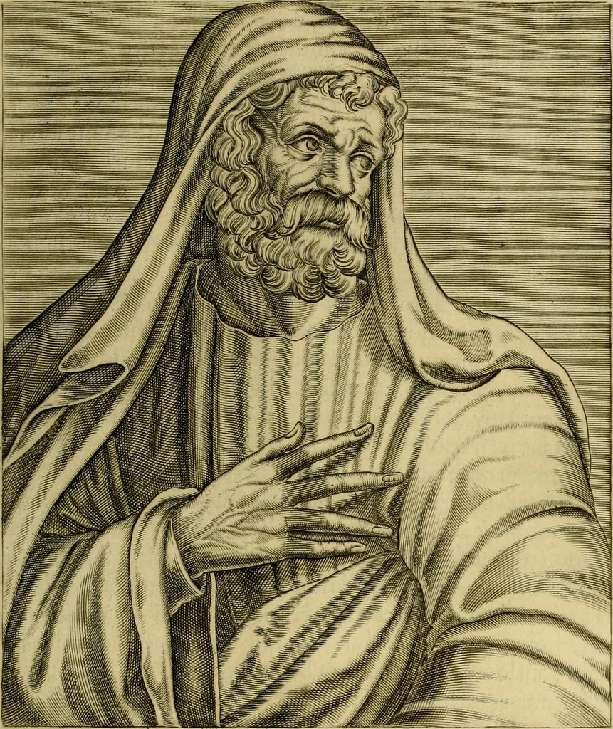 An illustration from Les vrais pourtraits et vies des hommes illustres grecz, latins et payens, 1584, leaf 106