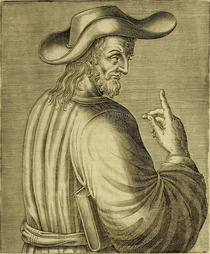 An illustration from Les vrais pourtraits et vies des hommes illustres grecz, latins et payens, 1584, leaf 110