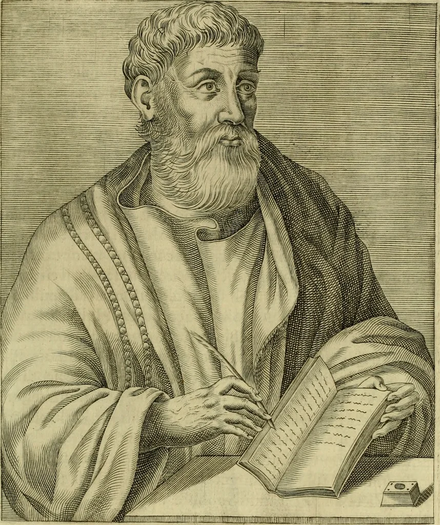 An illustration from Les vrais pourtraits et vies des hommes illustres grecz, latins et payens, 1584, leaf 204