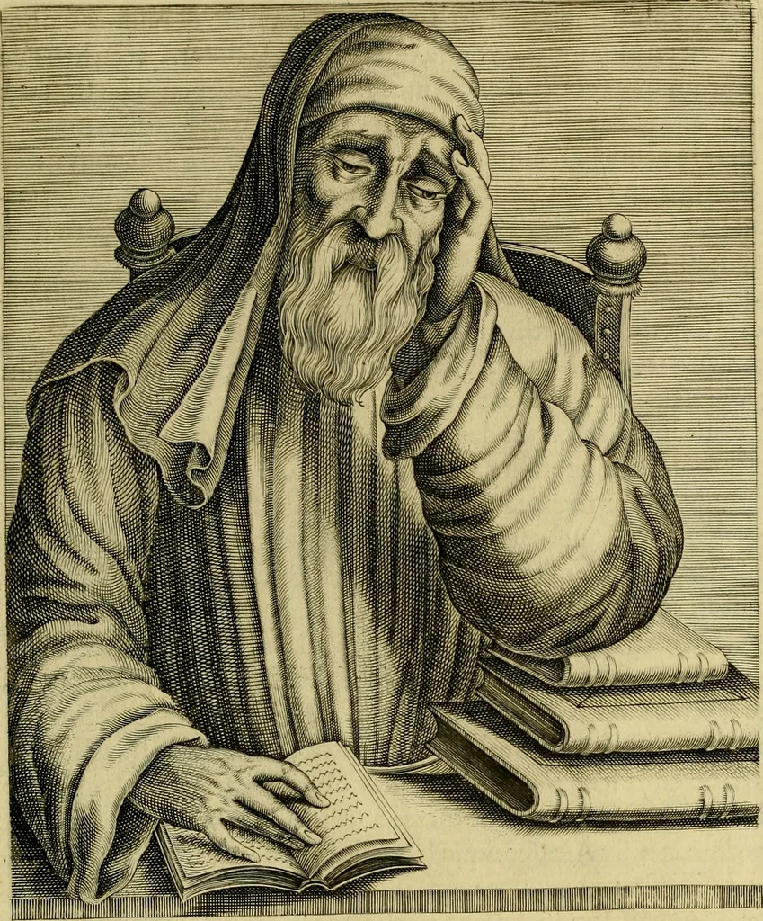 An illustration from Les vrais pourtraits et vies des hommes illustres grecz, latins et payens, 1584, leaf 218