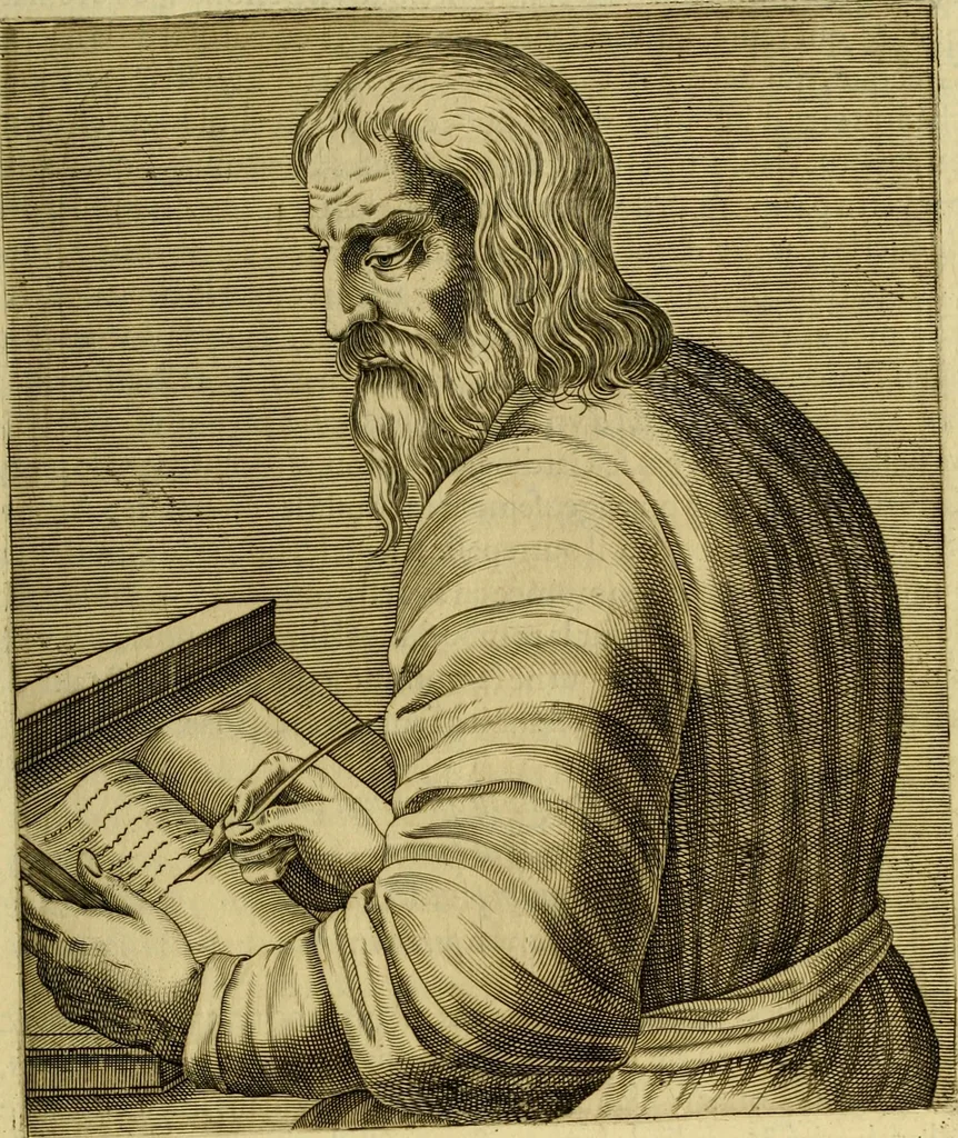 An illustration from Les vrais pourtraits et vies des hommes illustres grecz, latins et payens, 1584, leaf 236