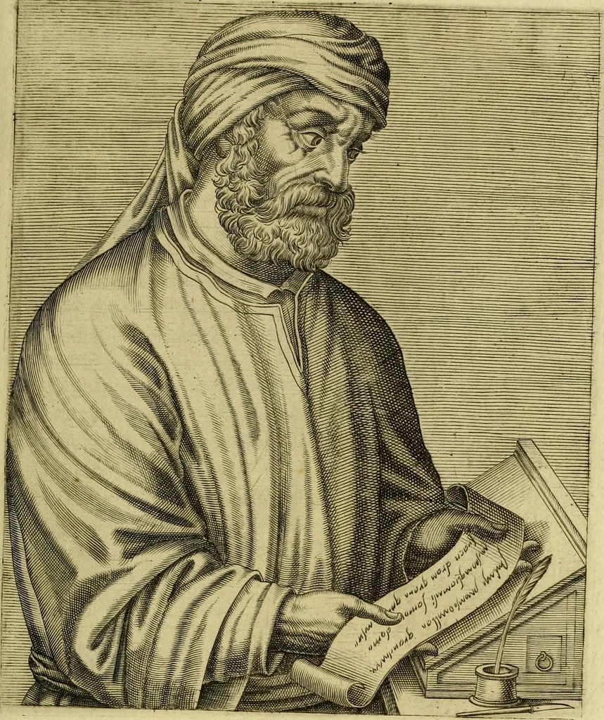 An illustration from Les vrais pourtraits et vies des hommes illustres grecz, latins et payens, 1584, leaf 266