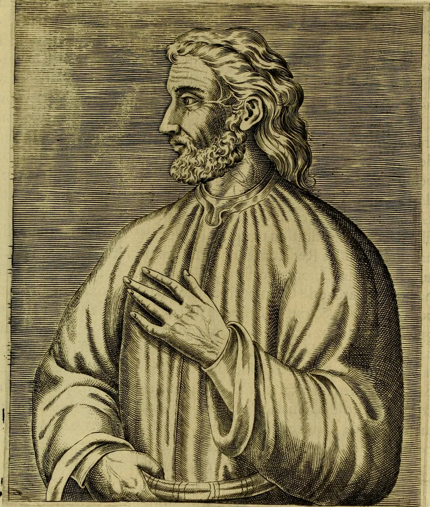 An illustration from Les vrais pourtraits et vies des hommes illustres grecz, latins et payens, 1584, leaf 290