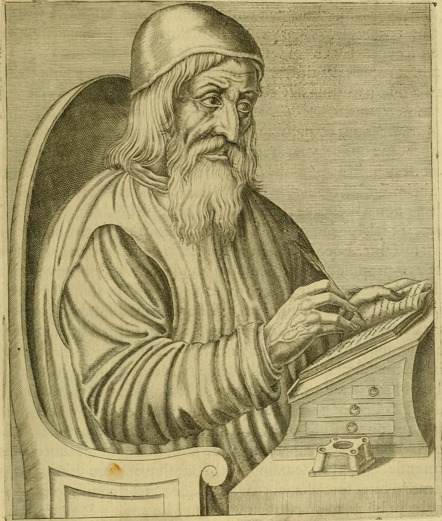 An illustration from Les vrais pourtraits et vies des hommes illustres grecz, latins et payens, 1584, leaf 366