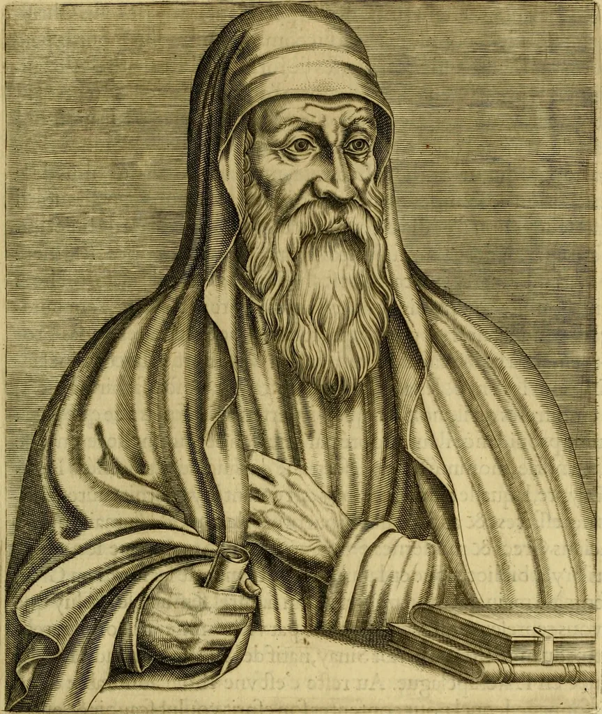 An illustration from Les vrais pourtraits et vies des hommes illustres grecz, latins et payens, 1584, leaf 56
