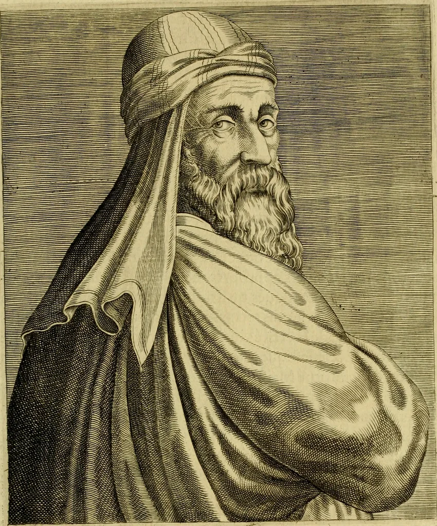An illustration from Les vrais pourtraits et vies des hommes illustres grecz, latins et payens, 1584, leaf 60