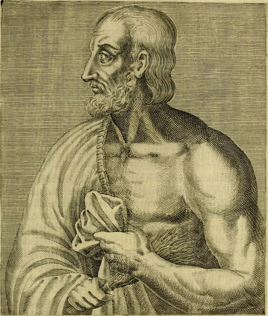 An illustration from Les vrais pourtraits et vies des hommes illustres grecz, latins et payens, 1584, leaf 118