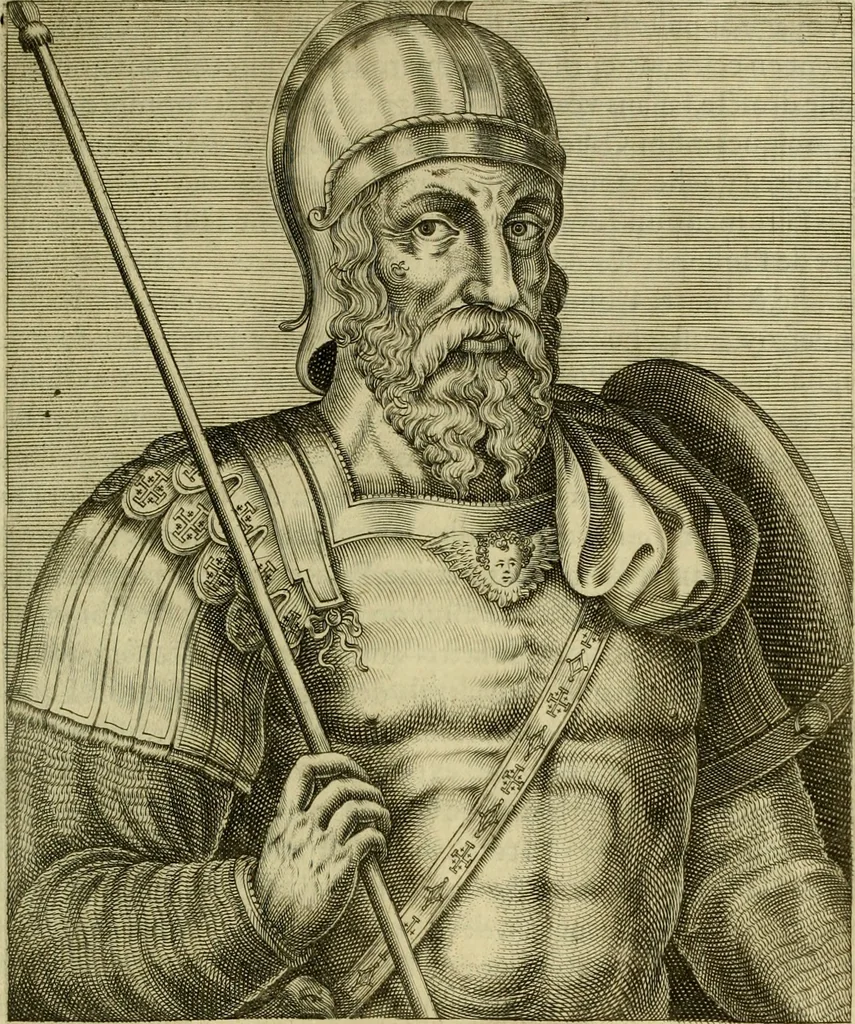 An illustration from Les vrais pourtraits et vies des hommes illustres grecz, latins et payens, 1584, leaf 134