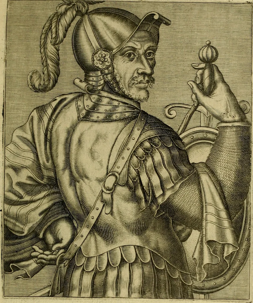 An illustration from Les vrais pourtraits et vies des hommes illustres grecz, latins et payens, 1584, leaf 138