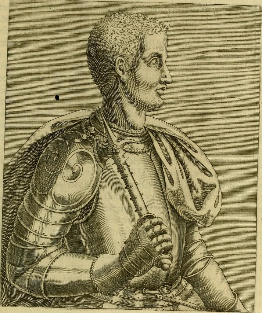 An illustration from Les vrais pourtraits et vies des hommes illustres grecz, latins et payens, 1584, leaf 154