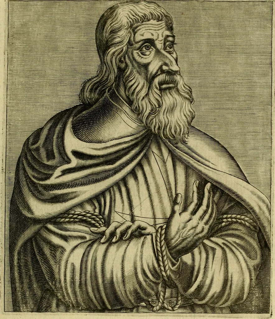 An illustration from Les vrais pourtraits et vies des hommes illustres grecz, latins et payens, 1584, leaf 172