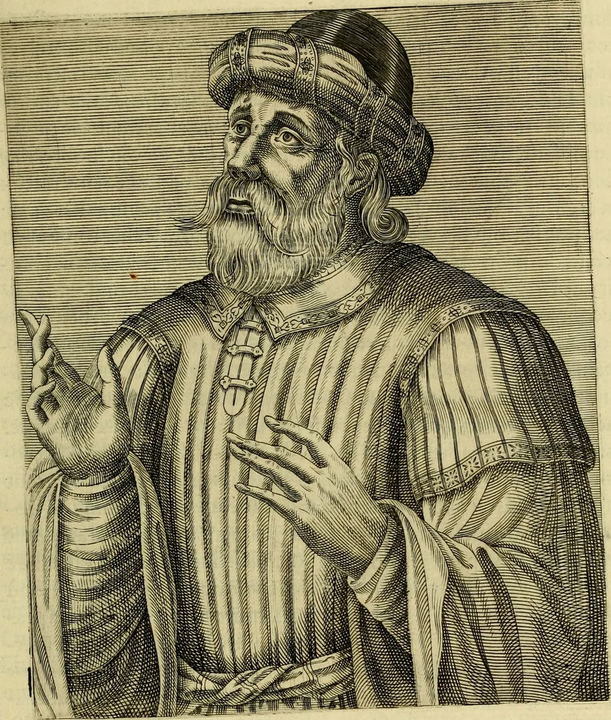 An illustration from Les vrais pourtraits et vies des hommes illustres grecz, latins et payens, 1584, leaf 242