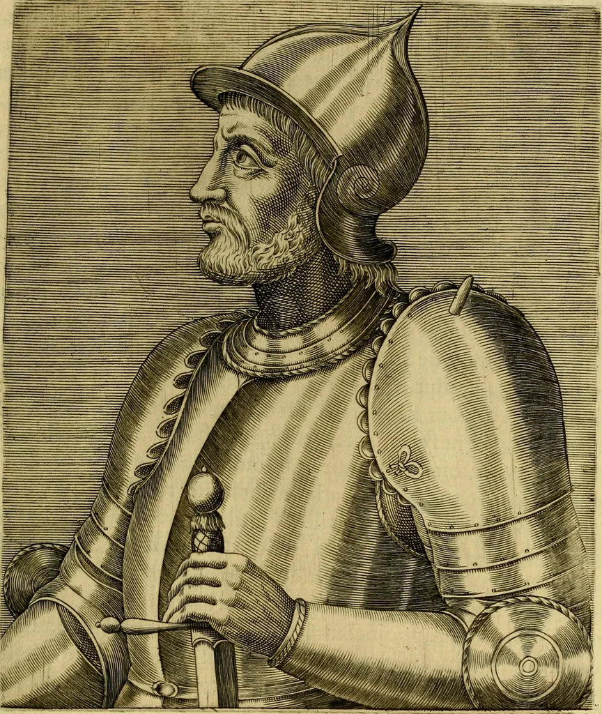An illustration from Les vrais pourtraits et vies des hommes illustres grecz, latins et payens, 1584, leaf 282