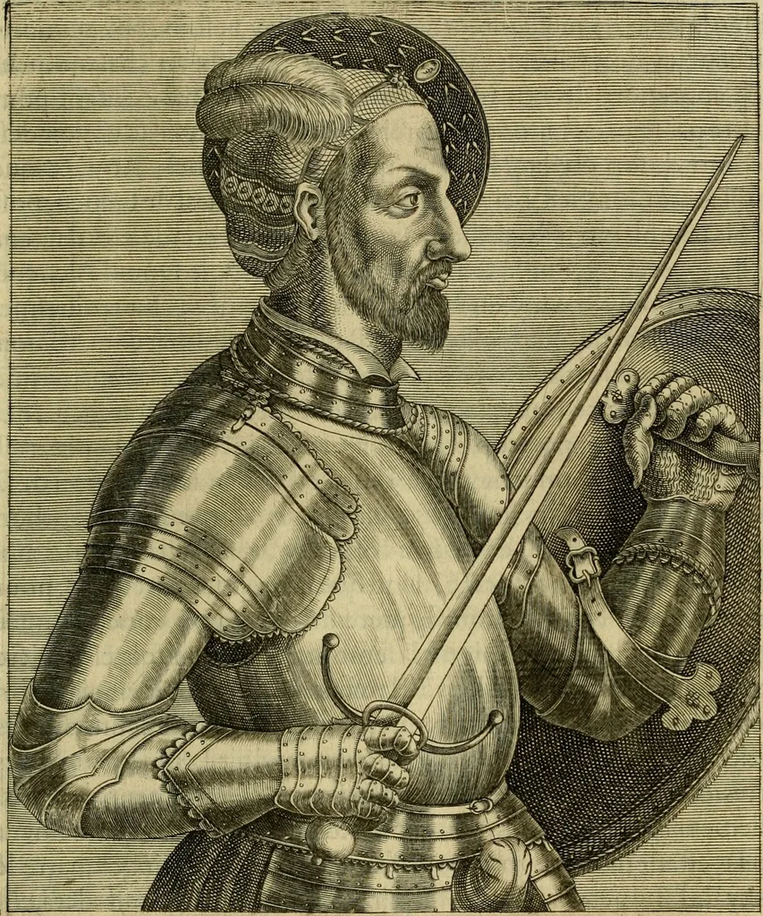 An illustration from Les vrais pourtraits et vies des hommes illustres grecz, latins et payens, 1584, leaf 362