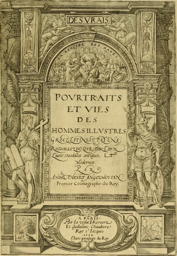 An illustration from Les vrais pourtraits et vies des hommes illustres grecz, latins et payens, 1584, leaf 8