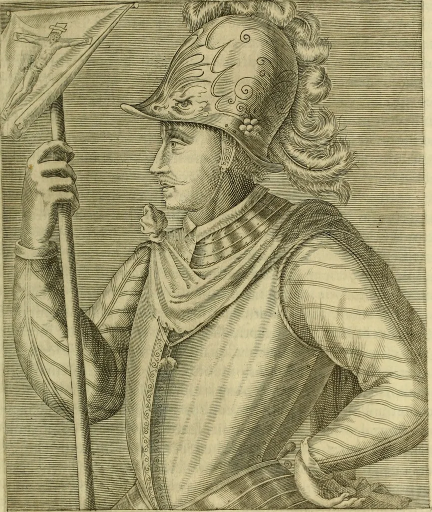 An illustration from Les vrais pourtraits et vies des hommes illustres grecz, latins et payens, 1584, leaf 124