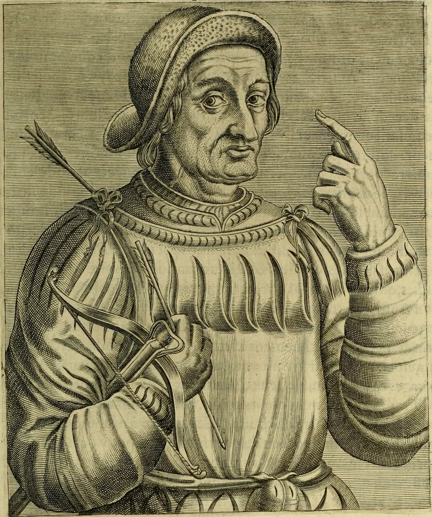 An illustration from Les vrais pourtraits et vies des hommes illustres grecz, latins et payens, 1584, leaf 186