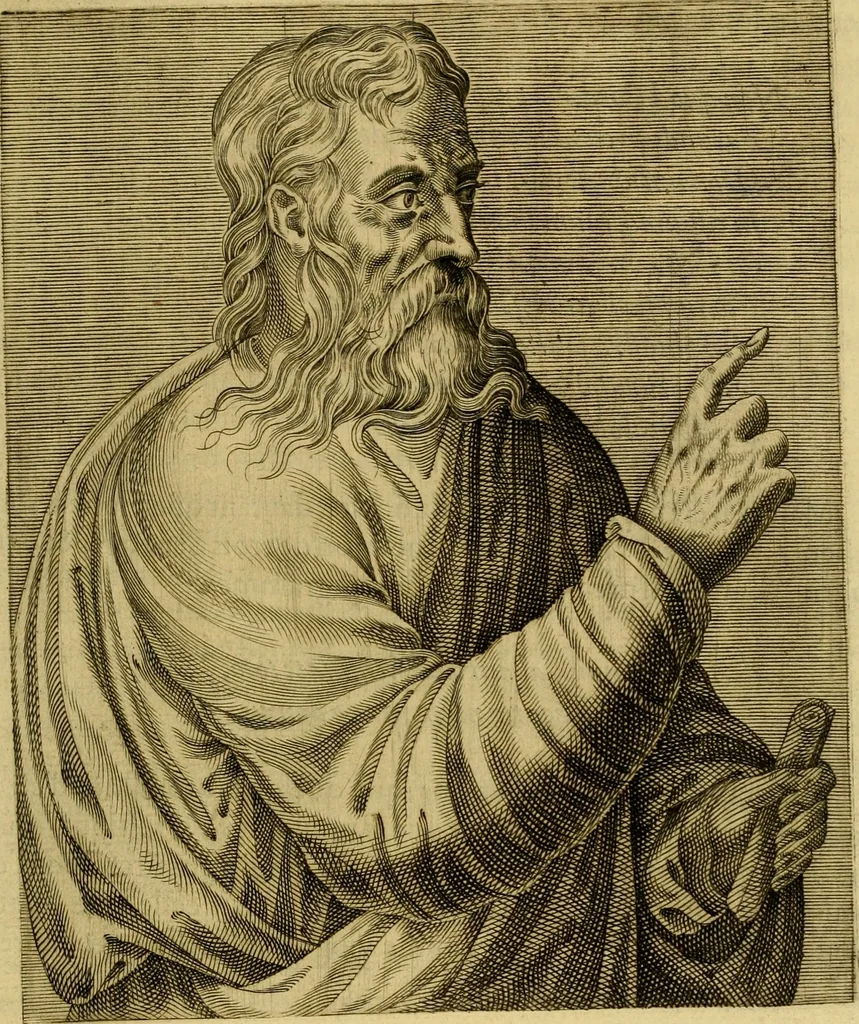 An illustration from Les vrais pourtraits et vies des hommes illustres grecz, latins et payens, 1584, leaf 404