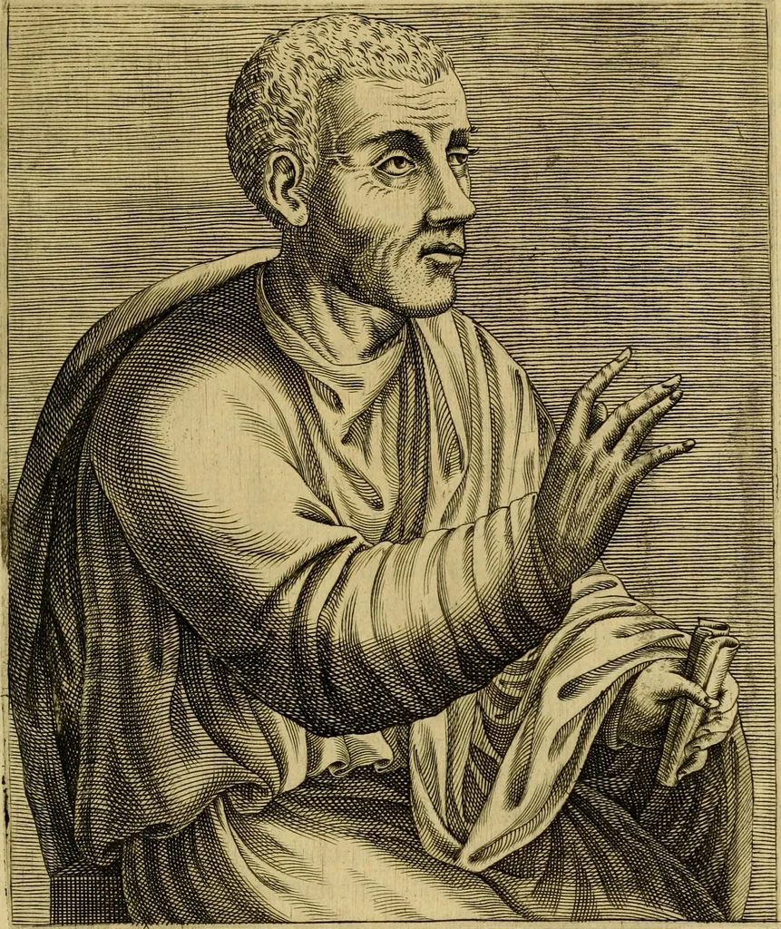 An illustration from Les vrais pourtraits et vies des hommes illustres grecz, latins et payens, 1584, leaf 414