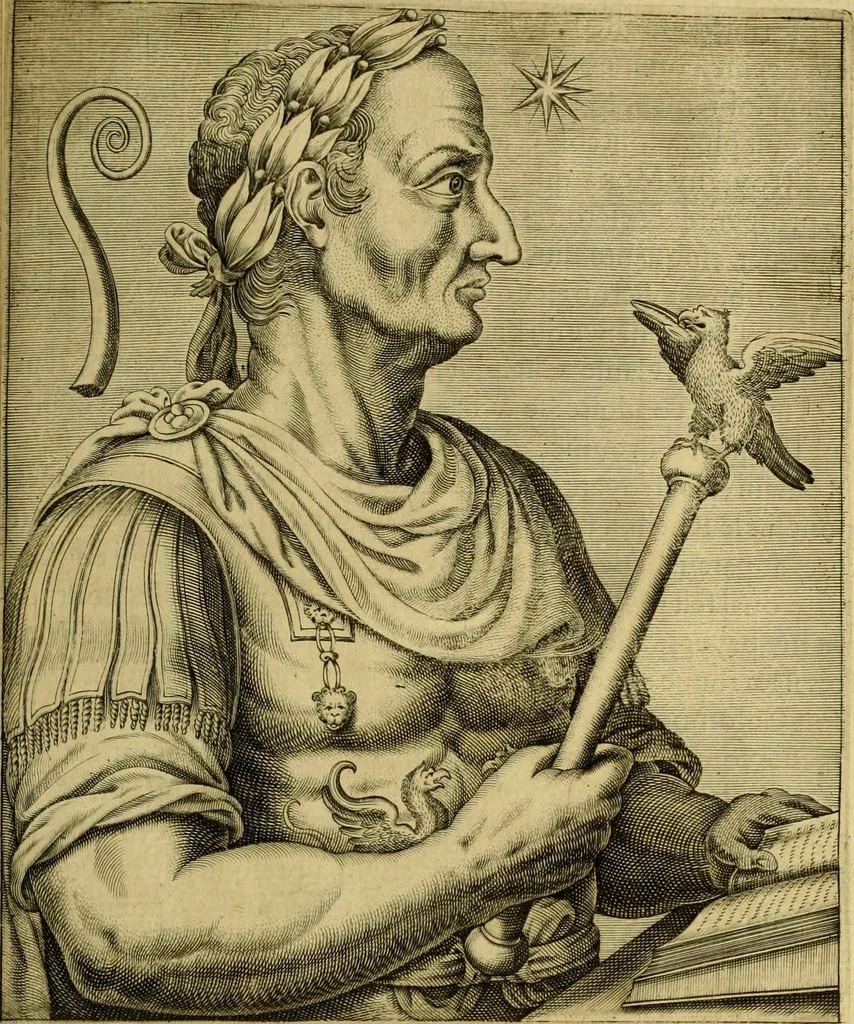 An illustration from Les vrais pourtraits et vies des hommes illustres grecz, latins et payens, 1584, leaf 440