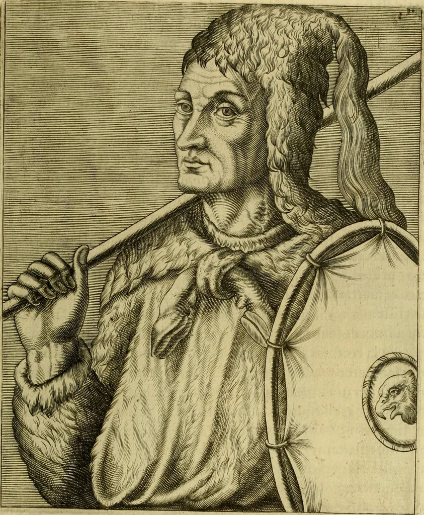 An illustration from Les vrais pourtraits et vies des hommes illustres grecz, latins et payens, 1584, leaf 506