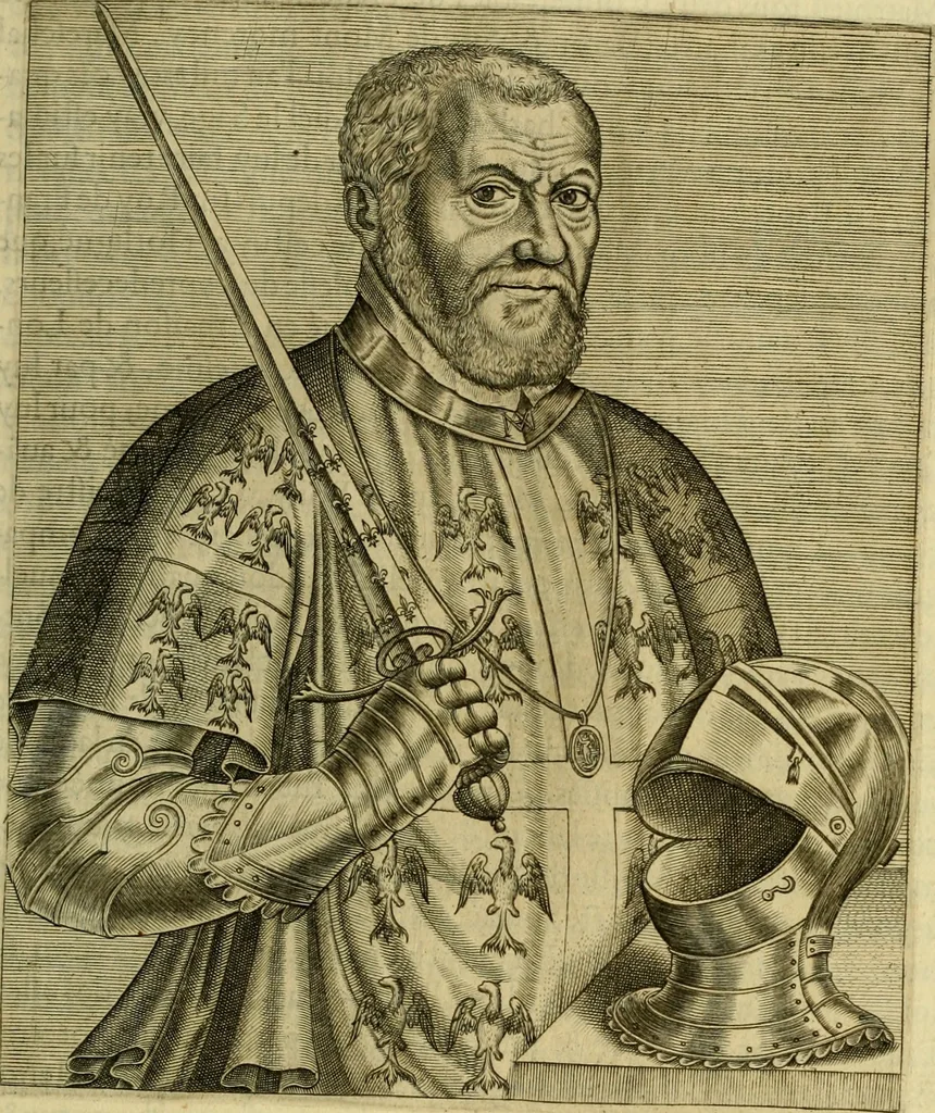 An illustration from Les vrais pourtraits et vies des hommes illustres grecz, latins et payens, 1584, leaf 94