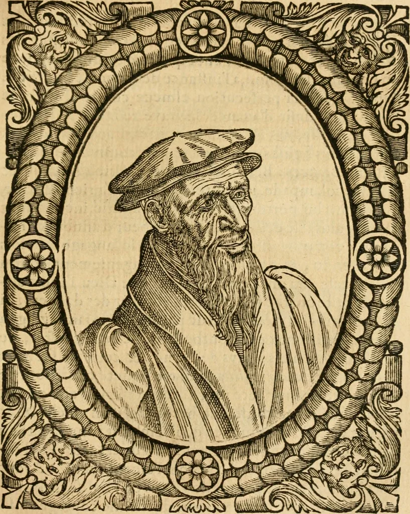An illustration from Les vrais povrtraits des hommes illvstres en piete et doctrine : dv trauail desquels Diev s'est serui en ces derniers temps, pour remettre sus la vraye Religion en diuers pays de la chrestienté : auec les descriptions de leur vie & de leurs faits plus memorables : plvs, qvaranteqvatre emblemes chrestiens, 1581, leaf 134