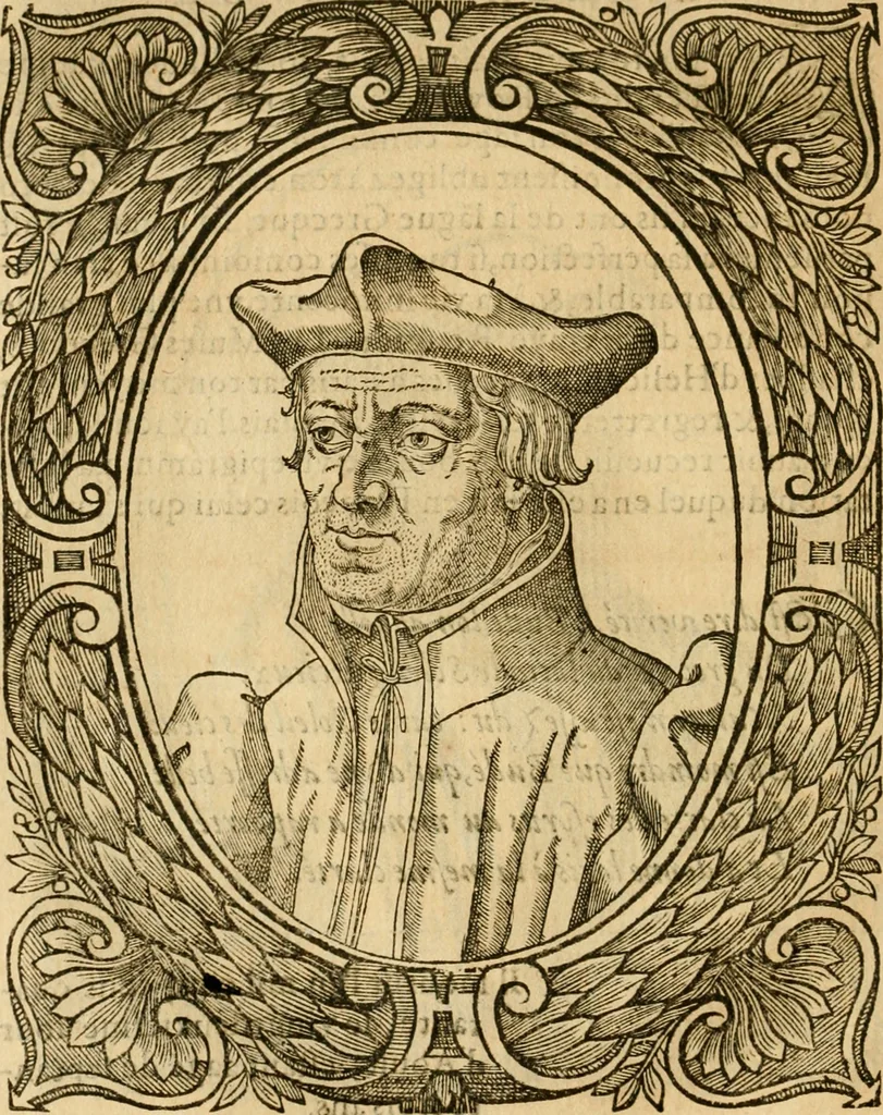 An illustration from Les vrais povrtraits des hommes illvstres en piete et doctrine : dv trauail desquels Diev s'est serui en ces derniers temps, pour remettre sus la vraye Religion en diuers pays de la chrestienté : auec les descriptions de leur vie & de leurs faits plus memorables : plvs, qvaranteqvatre emblemes chrestiens, 1581, leaf 149