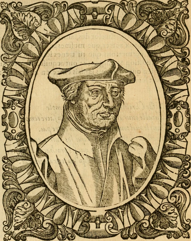 An illustration from Les vrais povrtraits des hommes illvstres en piete et doctrine : dv trauail desquels Diev s'est serui en ces derniers temps, pour remettre sus la vraye Religion en diuers pays de la chrestienté : auec les descriptions de leur vie & de leurs faits plus memorables : plvs, qvaranteqvatre emblemes chrestiens, 1581, leaf 151