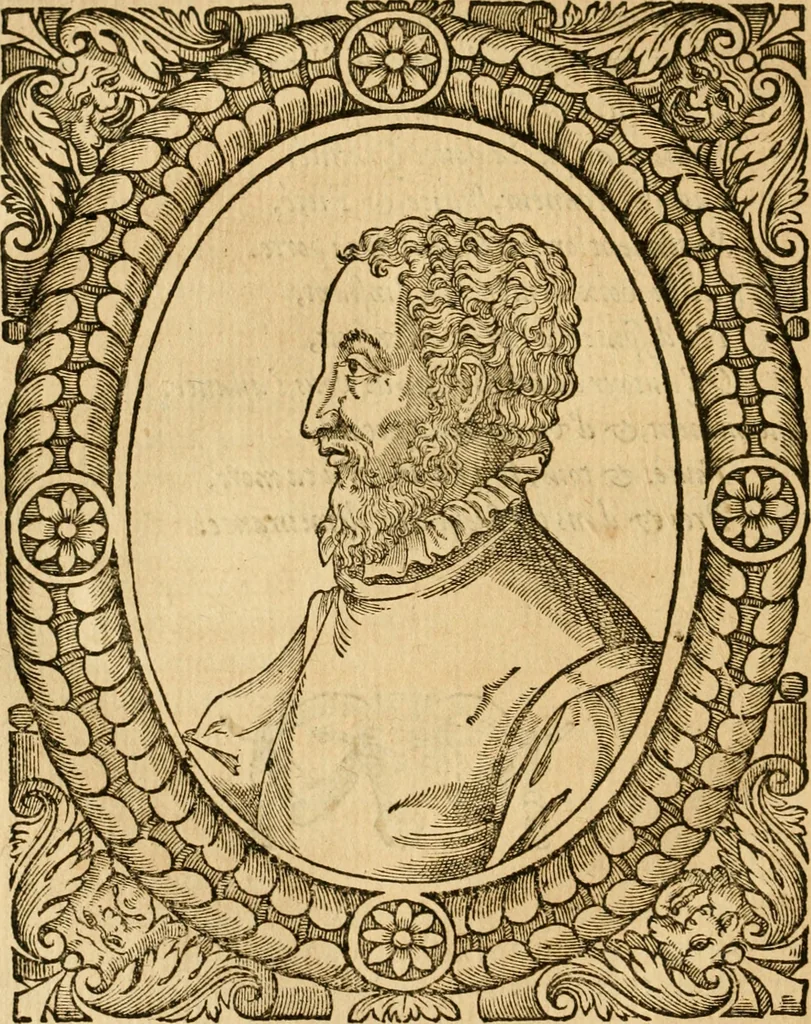 An illustration from Les vrais povrtraits des hommes illvstres en piete et doctrine : dv trauail desquels Diev s'est serui en ces derniers temps, pour remettre sus la vraye Religion en diuers pays de la chrestienté : auec les descriptions de leur vie & de leurs faits plus memorables : plvs, qvaranteqvatre emblemes chrestiens, 1581, leaf 159