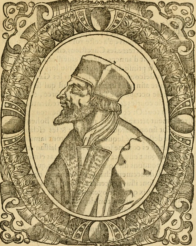An illustration from Les vrais povrtraits des hommes illvstres en piete et doctrine : dv trauail desquels Diev s'est serui en ces derniers temps, pour remettre sus la vraye Religion en diuers pays de la chrestienté : auec les descriptions de leur vie & de leurs faits plus memorables : plvs, qvaranteqvatre emblemes chrestiens, 1581, leaf 16