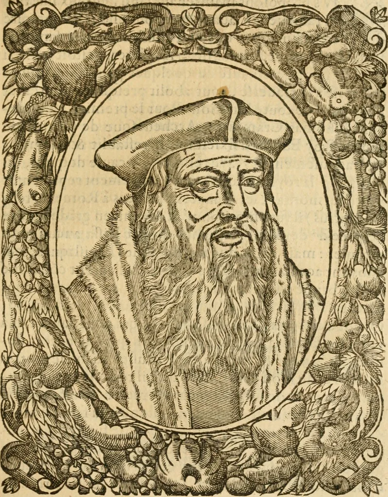 An illustration from Les vrais povrtraits des hommes illvstres en piete et doctrine : dv trauail desquels Diev s'est serui en ces derniers temps, pour remettre sus la vraye Religion en diuers pays de la chrestienté : auec les descriptions de leur vie & de leurs faits plus memorables : plvs, qvaranteqvatre emblemes chrestiens, 1581, leaf 206