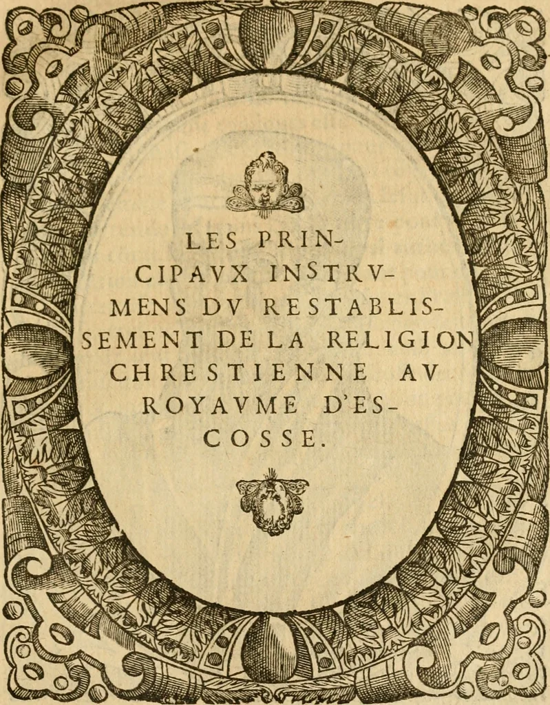 An illustration from Les vrais povrtraits des hommes illvstres en piete et doctrine : dv trauail desquels Diev s'est serui en ces derniers temps, pour remettre sus la vraye Religion en diuers pays de la chrestienté : auec les descriptions de leur vie & de leurs faits plus memorables : plvs, qvaranteqvatre emblemes chrestiens, 1581, leaf 214
