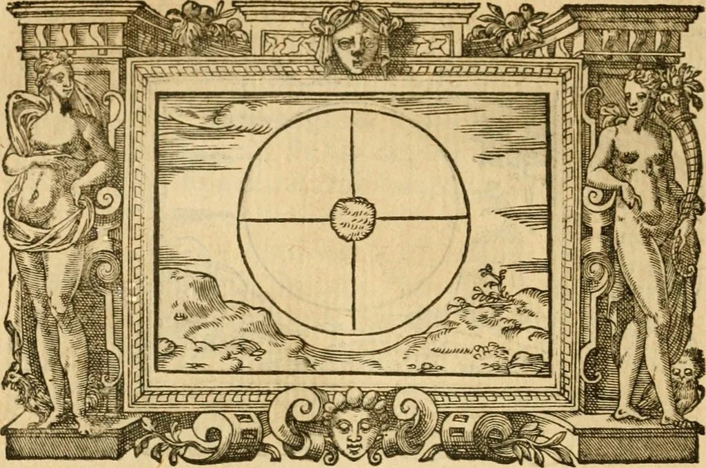 An illustration from Les vrais povrtraits des hommes illvstres en piete et doctrine : dv trauail desquels Diev s'est serui en ces derniers temps, pour remettre sus la vraye Religion en diuers pays de la chrestienté : auec les descriptions de leur vie & de leurs faits plus memorables : plvs, qvaranteqvatre emblemes chrestiens, 1581, leaf 253