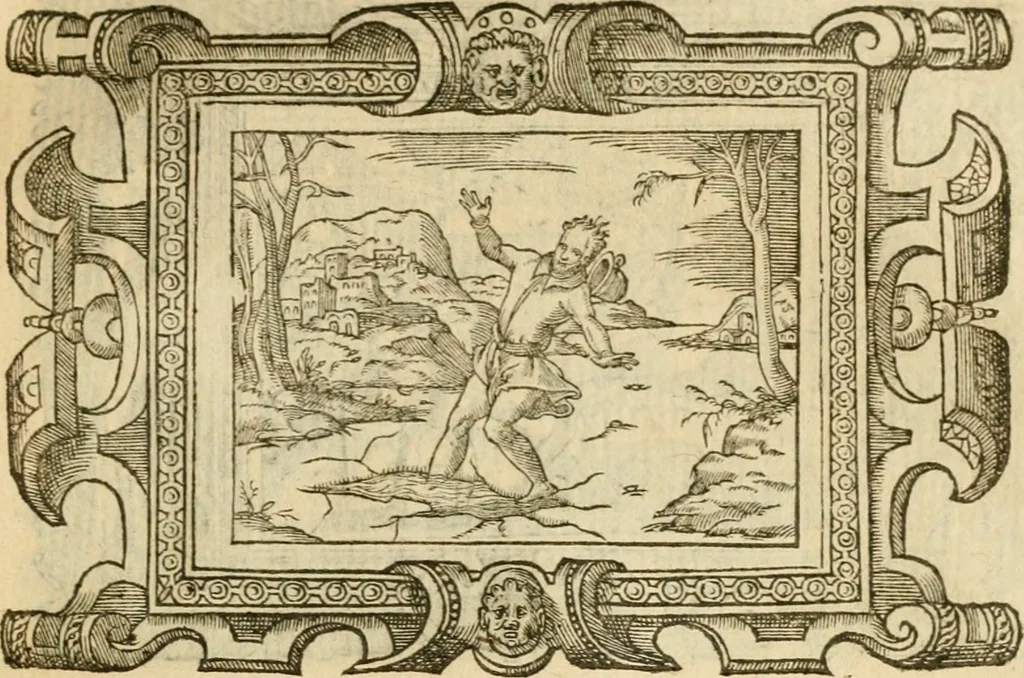 An illustration from Les vrais povrtraits des hommes illvstres en piete et doctrine : dv trauail desquels Diev s'est serui en ces derniers temps, pour remettre sus la vraye Religion en diuers pays de la chrestienté : auec les descriptions de leur vie & de leurs faits plus memorables : plvs, qvaranteqvatre emblemes chrestiens, 1581, leaf 270