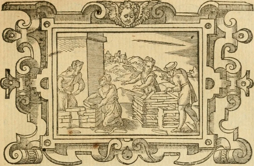 An illustration from Les vrais povrtraits des hommes illvstres en piete et doctrine : dv trauail desquels Diev s'est serui en ces derniers temps, pour remettre sus la vraye Religion en diuers pays de la chrestienté : auec les descriptions de leur vie & de leurs faits plus memorables : plvs, qvaranteqvatre emblemes chrestiens, 1581, leaf 278