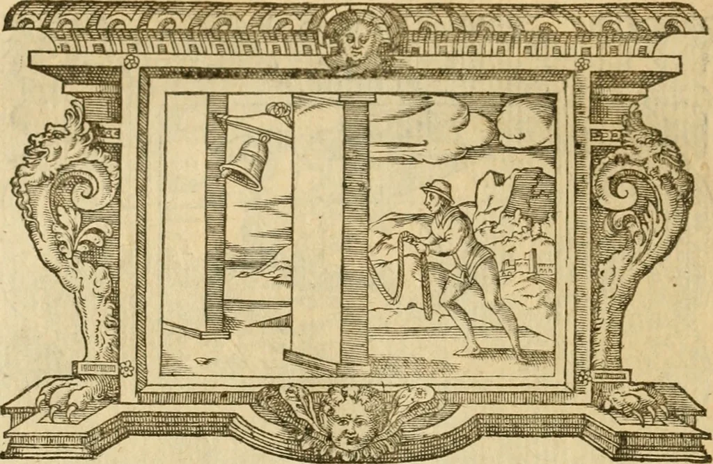 An illustration from Les vrais povrtraits des hommes illvstres en piete et doctrine : dv trauail desquels Diev s'est serui en ces derniers temps, pour remettre sus la vraye Religion en diuers pays de la chrestienté : auec les descriptions de leur vie & de leurs faits plus memorables : plvs, qvaranteqvatre emblemes chrestiens, 1581, leaf 281