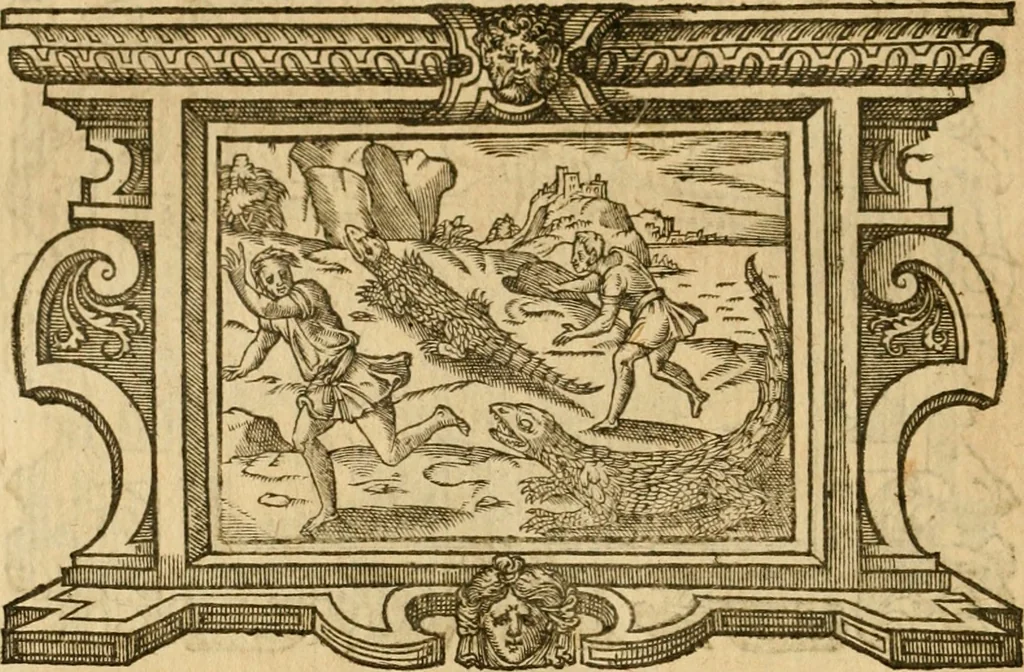 An illustration from Les vrais povrtraits des hommes illvstres en piete et doctrine : dv trauail desquels Diev s'est serui en ces derniers temps, pour remettre sus la vraye Religion en diuers pays de la chrestienté : auec les descriptions de leur vie & de leurs faits plus memorables : plvs, qvaranteqvatre emblemes chrestiens, 1581, leaf 287