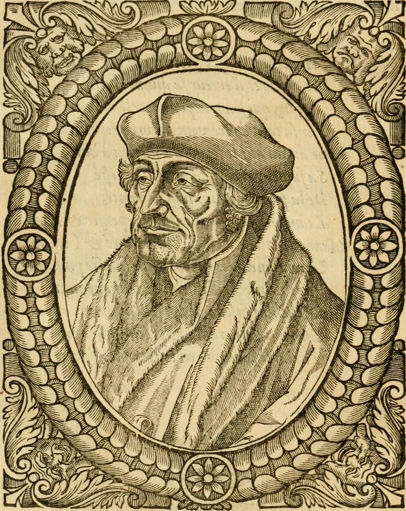 An illustration from Les vrais povrtraits des hommes illvstres en piete et doctrine : dv trauail desquels Diev s'est serui en ces derniers temps, pour remettre sus la vraye Religion en diuers pays de la chrestienté : auec les descriptions de leur vie & de leurs faits plus memorables : plvs, qvaranteqvatre emblemes chrestiens, 1581, leaf 35